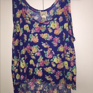 Blue Floral Crop Top